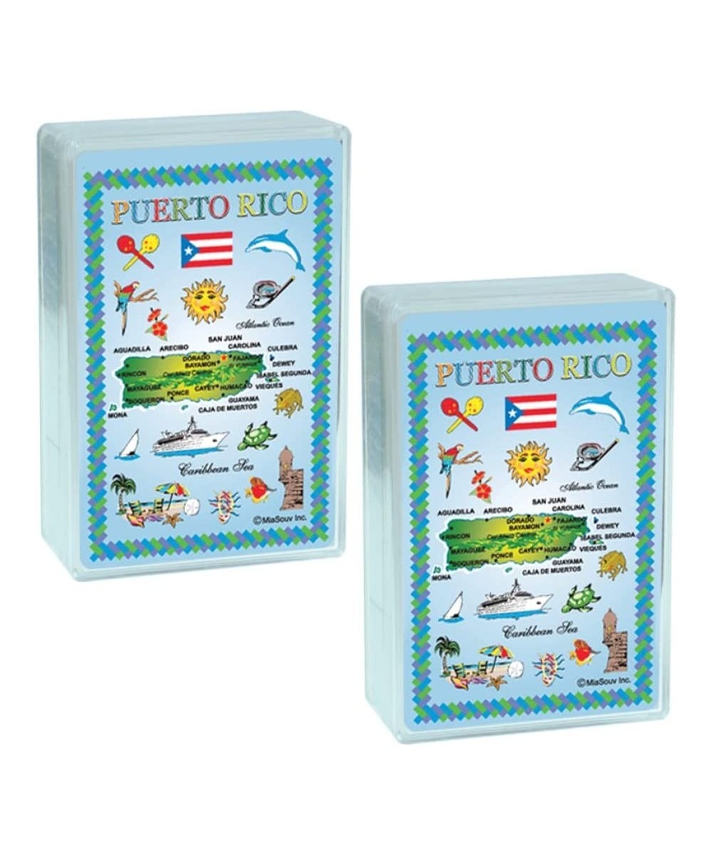 Playing Cards Puerto Rico Map Collectible Souvenir Index Playing Cards Deck of Cards for Poker Rummy Euchre Pinochle Card Gam...