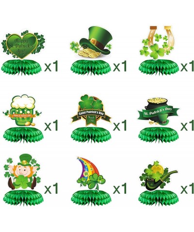 9 Pieces St. Patrick's Day Honeycomb Centerpiece 3D St Patricks Day Party Centerpieces Table Decorations Shamrock Leprechaun ...