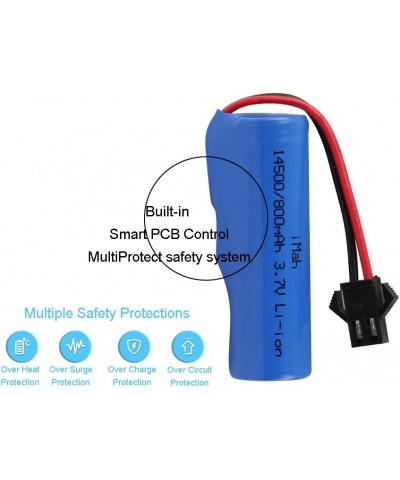 3.7V 800mAh Li-ion Battery SM-2P Plug with USB Charger for Double Sided RC Stunt Car Small RC Boat Tumbling Amphibious E35 DE...