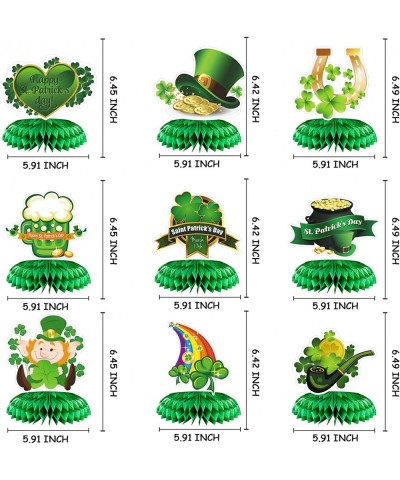 9 Pieces St. Patrick's Day Honeycomb Centerpiece 3D St Patricks Day Party Centerpieces Table Decorations Shamrock Leprechaun ...