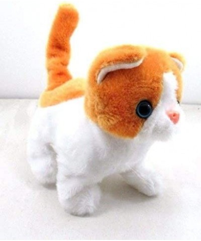 1pc pf Walking Moving Sounding Tail Curling Plush Baby Toy Mini Cat Kitten Random Color $23.74 Plush Interactive Toy Figures