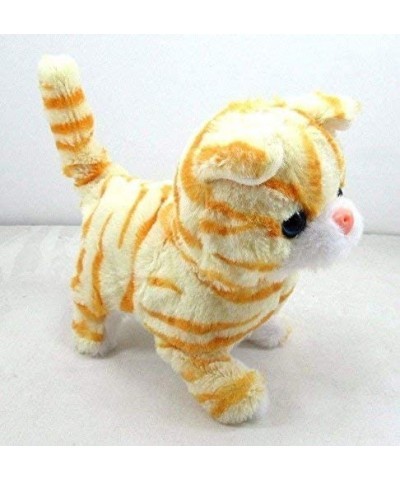 1pc pf Walking Moving Sounding Tail Curling Plush Baby Toy Mini Cat Kitten Random Color $23.74 Plush Interactive Toy Figures