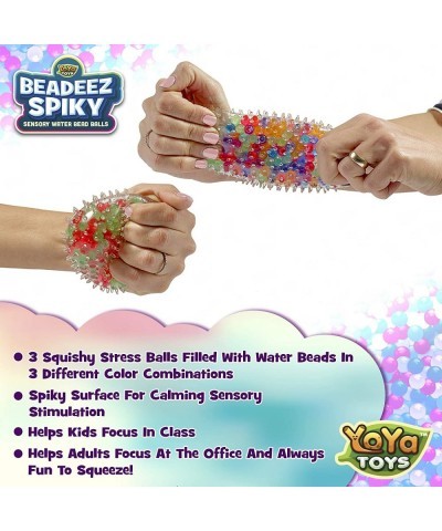 Beadeez Squishy Stress Balls with DNA Spiky Textures (3-Pack) Colorful Sensory Toy and Stress Relief for Kids Adults - Squeez...