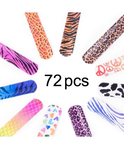 Slap On Plastic Vinyl Retro Bracelets with Colorful Hearts & Animal Print Design Patterns for Children Toy Party Favors (72 P...