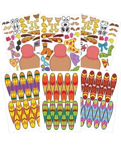 36 Pcs Thanksgiving Make-a-Turkey Sticker Crafts for Kids DIY Turkey Stickers with Different Designs Thanksgiving Activities ...