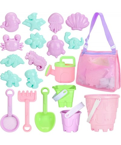 Beach Sand Toys Set Beach Toys for Kids 3-10 Kid Sand Toy with Beach Bucket Watering Can Shovel Rake Sand Molds Beach Shell B...