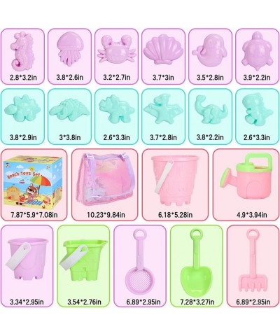 Beach Sand Toys Set Beach Toys for Kids 3-10 Kid Sand Toy with Beach Bucket Watering Can Shovel Rake Sand Molds Beach Shell B...