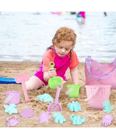 Beach Sand Toys Set Beach Toys for Kids 3-10 Kid Sand Toy with Beach Bucket Watering Can Shovel Rake Sand Molds Beach Shell B...