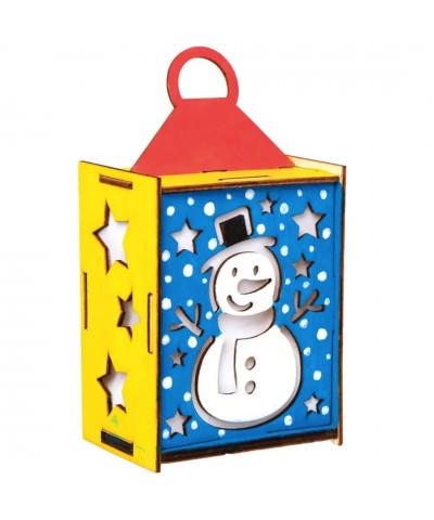 AX557 Christmas Wooden Lantern Kits - Pack of 3 Woodcraft Color in Painting Craft for Kids Art Activities This Festive Season...