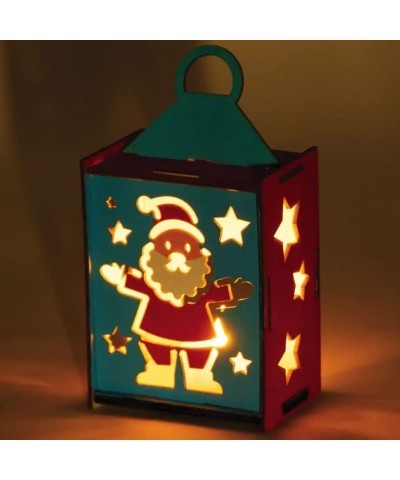 AX557 Christmas Wooden Lantern Kits - Pack of 3 Woodcraft Color in Painting Craft for Kids Art Activities This Festive Season...