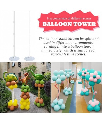 Balloon Column Stand Kit for Floor - 5 Feet Tall Set of 2 Balloon Columns Balloon Arch Kit with Base and Pole Balloon Tower D...