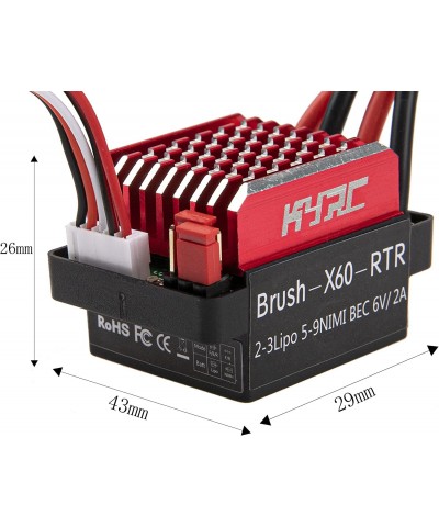 60A ESC RC Car Brushed ESC Electric Speed Controller 6V/2A Compatible with Traxxas TRX-4 TRX-6 D90 HSP Tamiya Redcat Axial SC...