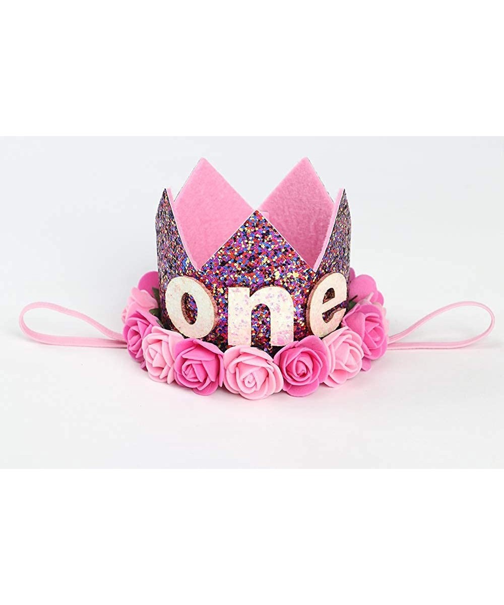 Dark Pink Fuchsia Birthday Crowns for Girls - Birthday Decorations Girl - 1st Birthday Crown for Girl $14.59 Kids' Party Hats