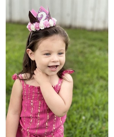 Dark Pink Fuchsia Birthday Crowns for Girls - Birthday Decorations Girl - 1st Birthday Crown for Girl $14.59 Kids' Party Hats