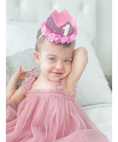 Dark Pink Fuchsia Birthday Crowns for Girls - Birthday Decorations Girl - 1st Birthday Crown for Girl $14.59 Kids' Party Hats