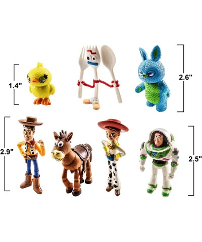 Toy Story Toys - Set of 7 Woody Buzz and Jessie Figures - Premium Animated Collection - Fun Party Supplies - Birthday Cake Se...