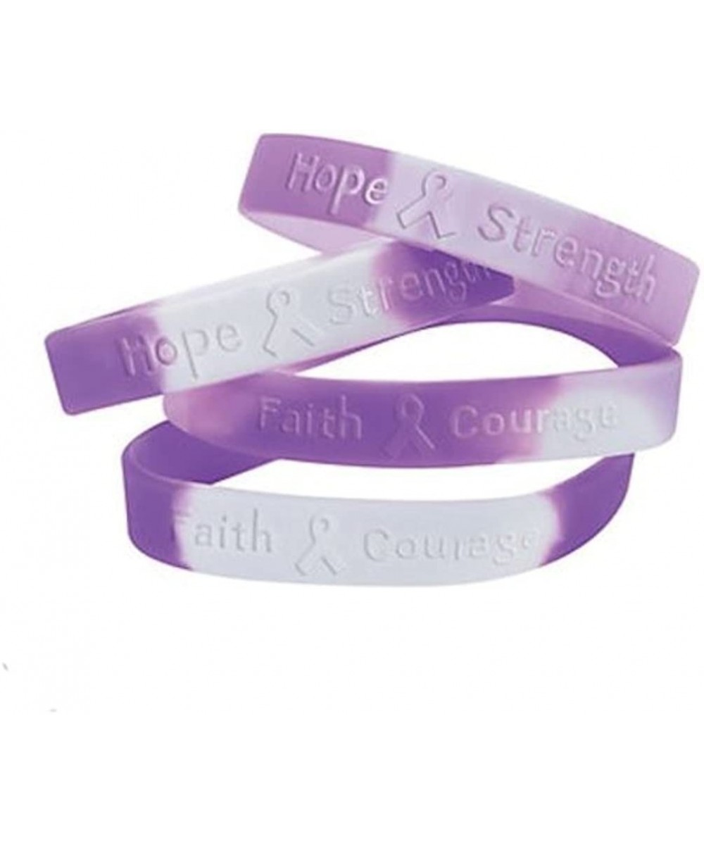 25 Purple Ribbon Camouflage Silicone Bracelets Support pancreatic cancer Alzheimer's lupus animal abuse Crohn's disease $20.8...