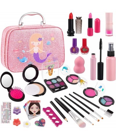 Kids Makeup Kit for Girls Washable Girls Makeup Kit with Cosmetic Case Real Girls Makeup Pretend Play Kids Makeup Set for Lit...