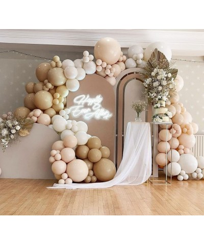 Double Stuffed White And Beige Balloons Garland Blush Ivory Apricot Balloons Cream White Sand Balloons Arch Kit For Boho Part...