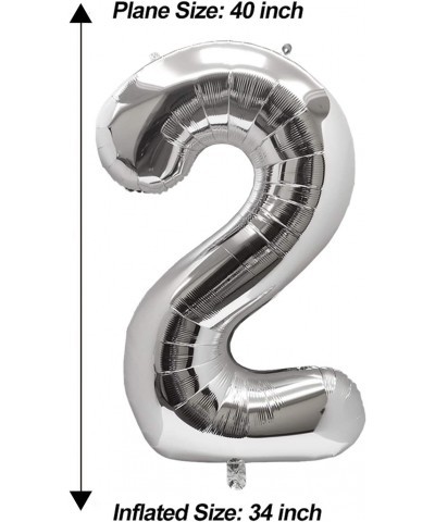 40 Inch Large 24 Balloon Numbers Silver Big Foil Number Balloons Giant Helium Happy 24th Birthday Party Decorations for Man a...