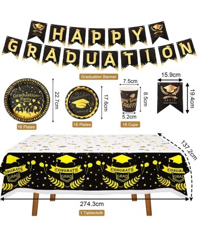 Graduation Plates and Napkins Party Supplies 2022 Graduation Party Disposable Dinnerware Set College Graduation Supplies Tabl...