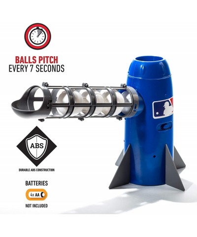 MLB Kids Pitching Machine - POP ROCKET Kids Baseball Trainer - Includes 5 Plastic Baseballs & Baseball Bat Multicolor $67.31 ...