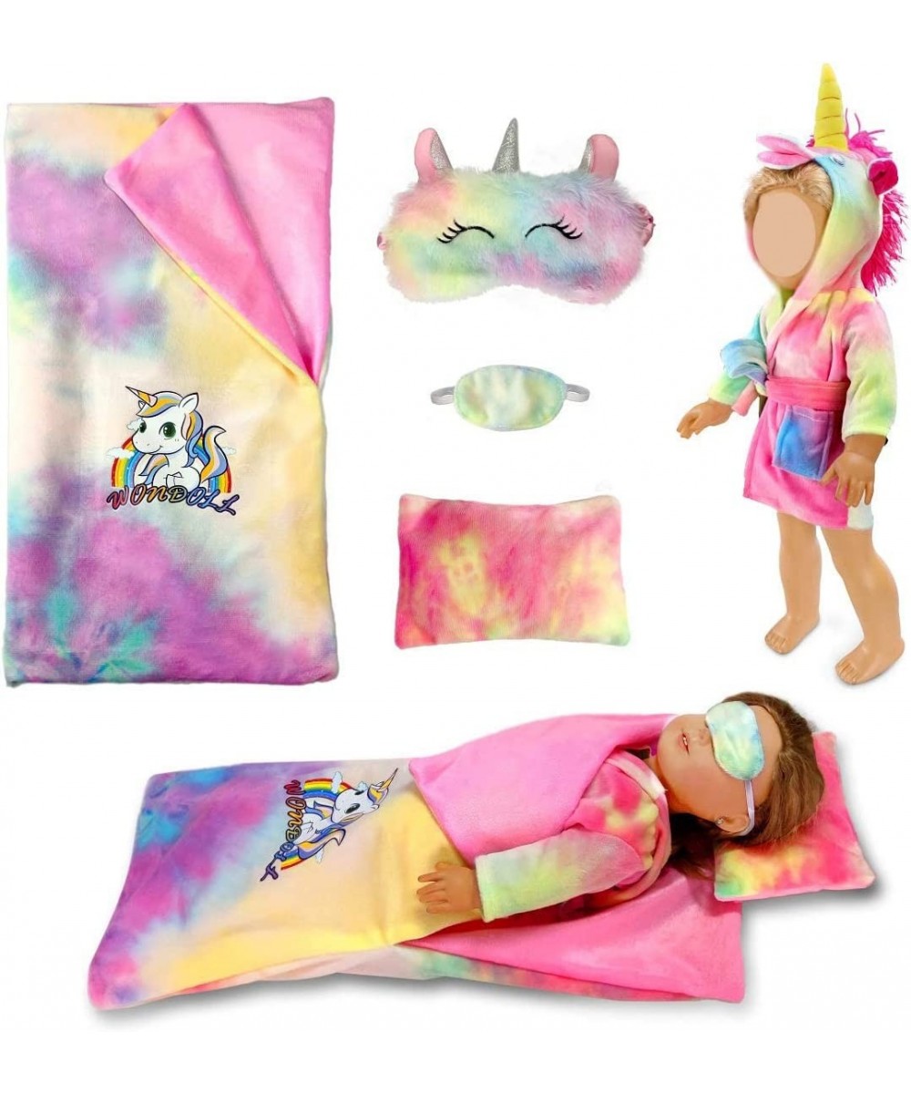 18-inch Doll Clothes and Doll Sleeping Bag Set with Matching Sleepover Masks & Pillow $25.50 Doll Accessories