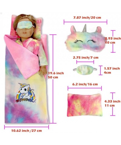 18-inch Doll Clothes and Doll Sleeping Bag Set with Matching Sleepover Masks & Pillow $25.50 Doll Accessories