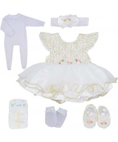 Reborn Baby Doll Outfits Accessories 5 Piece Set for 20-22 Inch Reborn Baby Dolls Girl Clothes White Skirt $32.86 Doll Access...