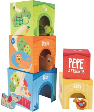 Deluxe 9-Piece Playful Friends Nesting and Stacking Toy Blocks $54.75 Toy Stacking Block Sets