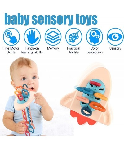 Silicone Pull String Interactive Toy New 3-in-1 Teething Teether Rattles Silicone Toys Hidden Surprise Toys for Kids Toys for...