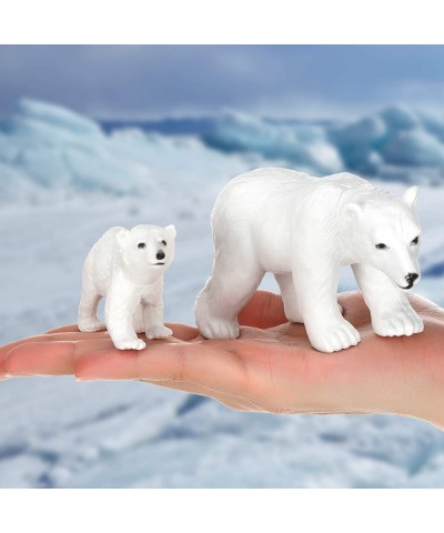 12 Pieces Realistic Polar Animal Figurines Arctic Toys Polar Animal Figures Set Includes 6 Pieces Polar Animal Bear Figurines...