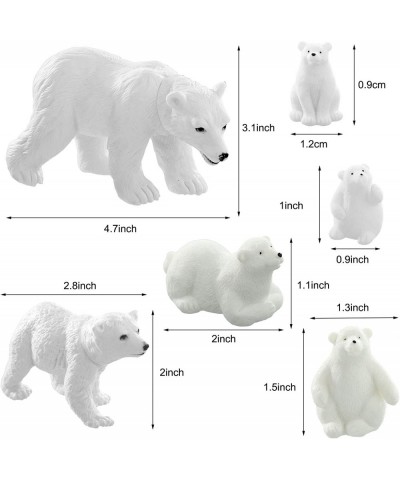 12 Pieces Realistic Polar Animal Figurines Arctic Toys Polar Animal Figures Set Includes 6 Pieces Polar Animal Bear Figurines...