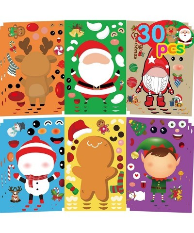 Christmas Stickers for Kids 30PCS Christmas Stickers for Crafts Christmas Face Stickers Christmas Make Your Own Stickers for ...