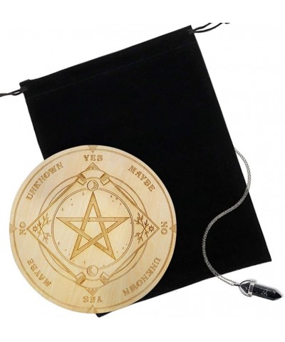 3Pcs Star Pendulum Board Wooden Divination Board with a Crystal Dowsing Pendulum Necklace Divination Metaphysical Message Boa...