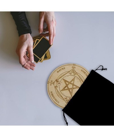 3Pcs Star Pendulum Board Wooden Divination Board with a Crystal Dowsing Pendulum Necklace Divination Metaphysical Message Boa...