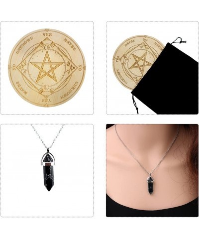 3Pcs Star Pendulum Board Wooden Divination Board with a Crystal Dowsing Pendulum Necklace Divination Metaphysical Message Boa...