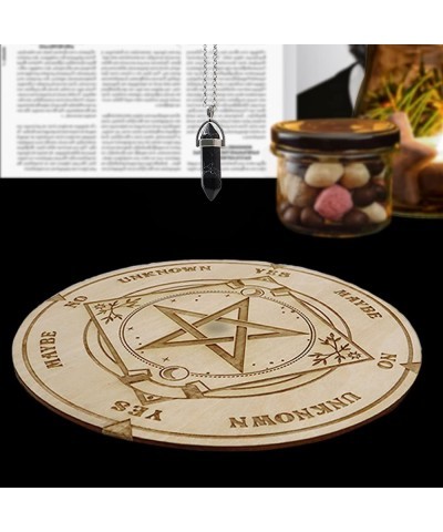 3Pcs Star Pendulum Board Wooden Divination Board with a Crystal Dowsing Pendulum Necklace Divination Metaphysical Message Boa...