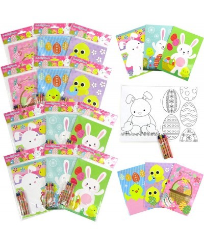 TINYMILLS Easter Coloring Books with Crayons Party Favors with 12 Coloring Books and 48 Crayons Easter Prizes Favor Bag Fille...