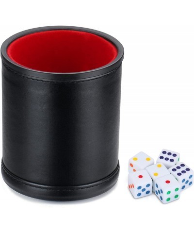 Felt Lined Professional Dice Cup - with 6 Dice Quiet for Yahtzee Game $16.39 Game Accessories