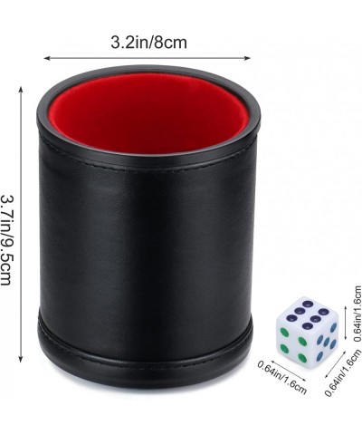 Felt Lined Professional Dice Cup - with 6 Dice Quiet for Yahtzee Game $16.39 Game Accessories