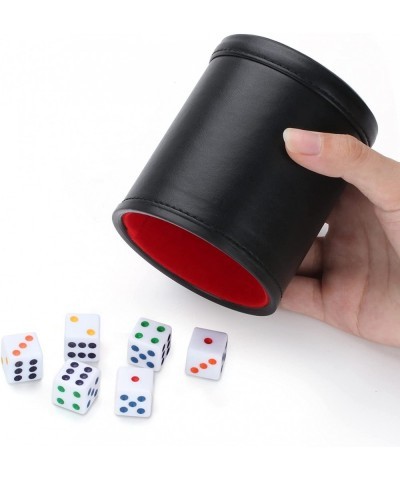 Felt Lined Professional Dice Cup - with 6 Dice Quiet for Yahtzee Game $16.39 Game Accessories