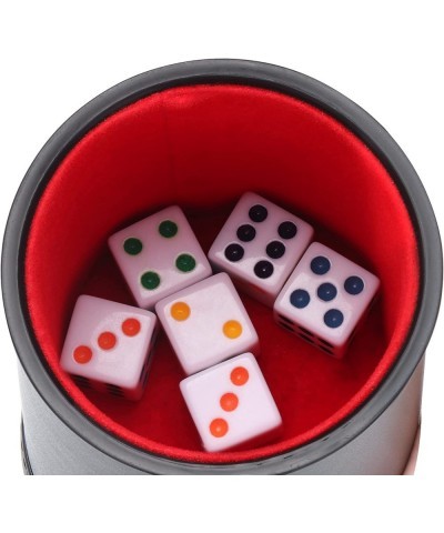 Felt Lined Professional Dice Cup - with 6 Dice Quiet for Yahtzee Game $16.39 Game Accessories