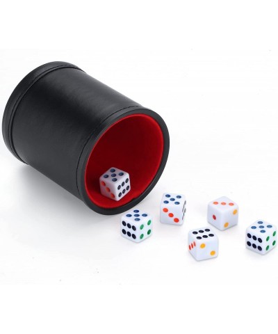 Felt Lined Professional Dice Cup - with 6 Dice Quiet for Yahtzee Game $16.39 Game Accessories