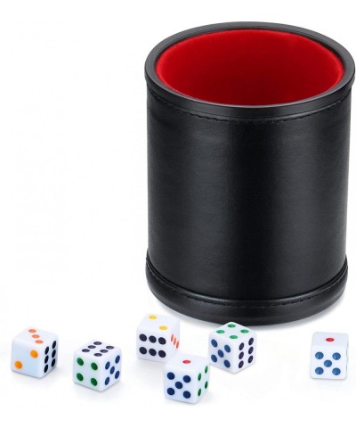 Felt Lined Professional Dice Cup - with 6 Dice Quiet for Yahtzee Game $16.39 Game Accessories