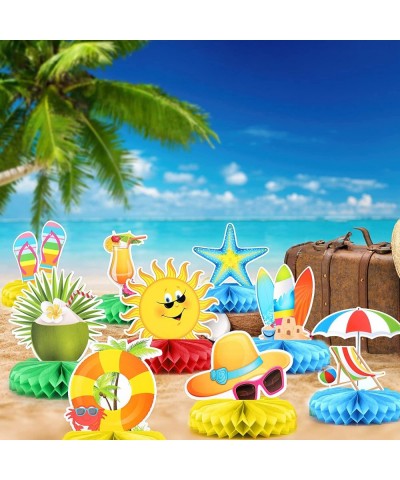 9 Pcs Beach Honeycomb Centerpieces Beach Party Decorations Summer Pool Party Table Toppers Tropical Hawaiian Aloha Luau Theme...