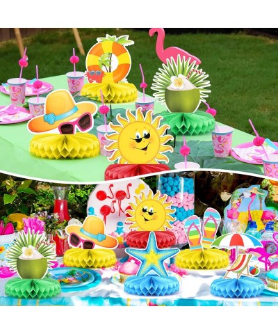 9 Pcs Beach Honeycomb Centerpieces Beach Party Decorations Summer Pool Party Table Toppers Tropical Hawaiian Aloha Luau Theme...