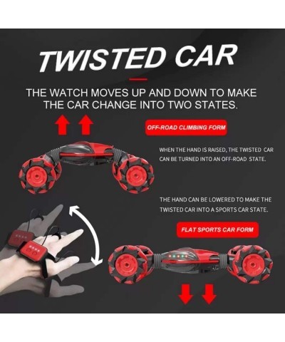 Remote Control Stunt Truck 4WD Off Road RC Car Toy 360° Rotation Drift Wheels with Gesture Control Smartwatch (Red) $119.60 R...