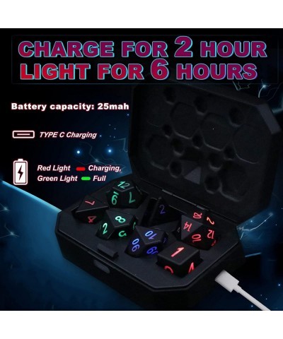 Charging Dice with Charging Box DND Dice 7 PCS LED Electronic Dice Dungeons and Dragons Dice Polyhedral Dice Sets for Tableto...