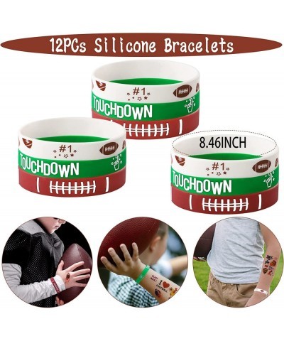 91Pcs Football Party Favors Supplies Football Silicone Wristband Mini Foam Stress Balls Keychain Tattoos Stickers Pinata Good...